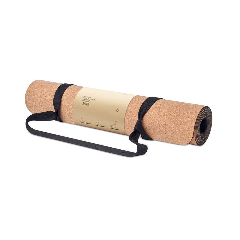 Yoga mat made of cork material