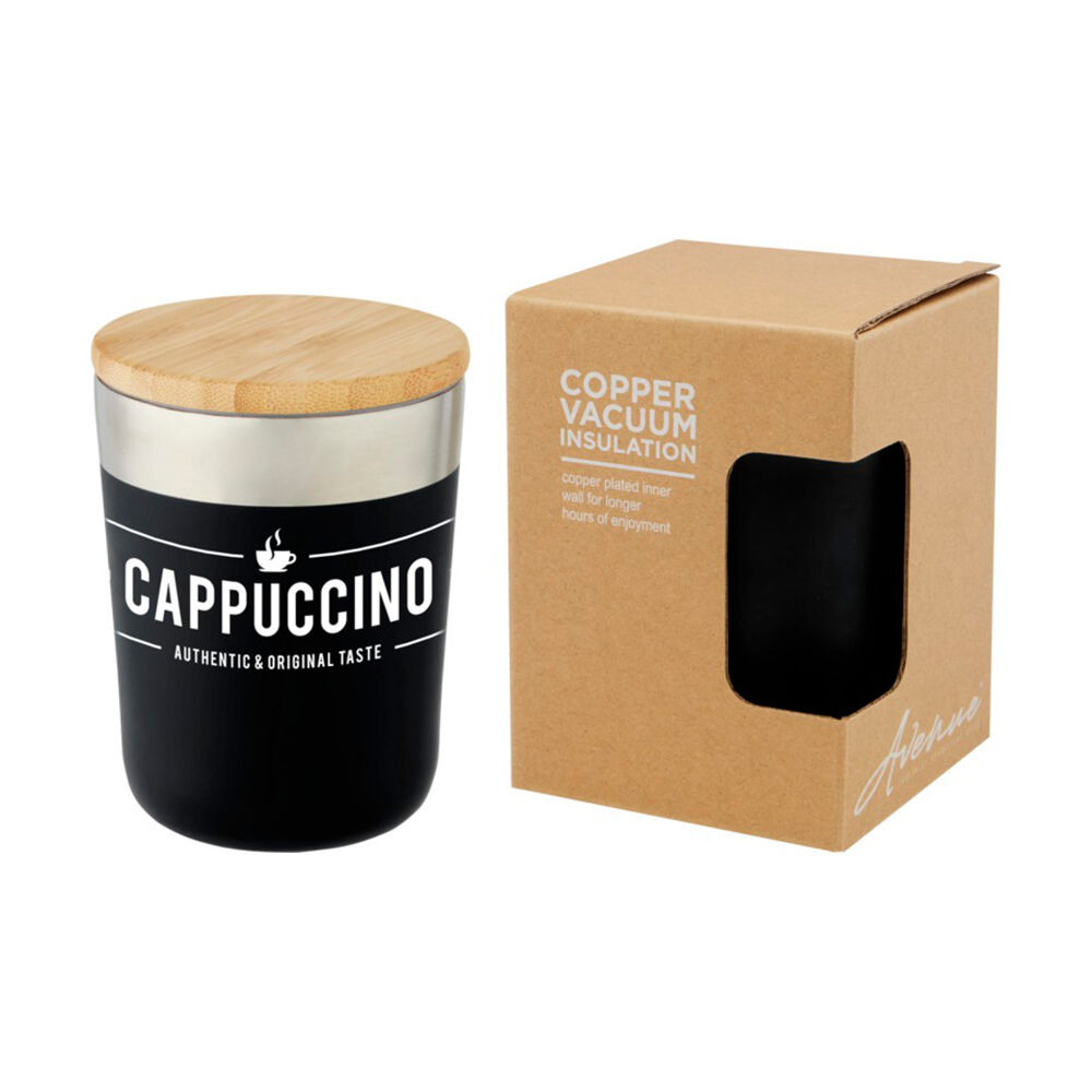 Vacuum insulated stainless steel tumbler with bamboo lid