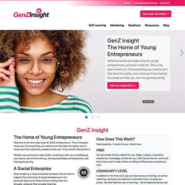 GenZ Insights new bespoke 'Social Enterprise' website