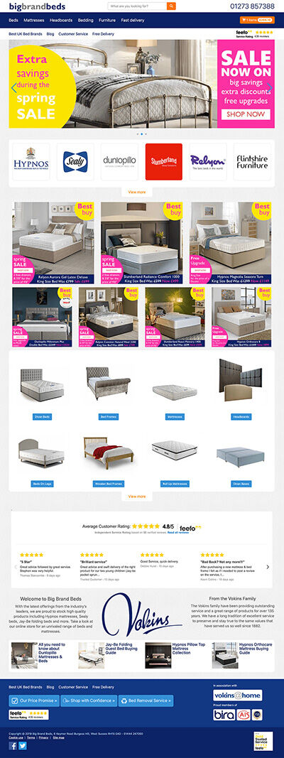 Big Brand Beds website screenshot