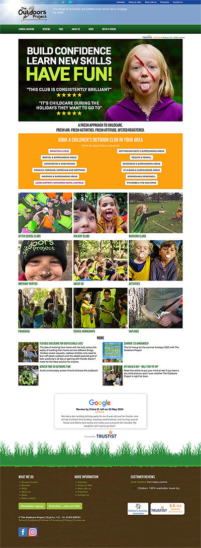 The Outdoors Project website screenshot