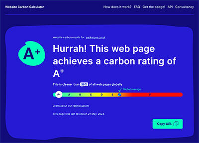 Park Grove website passes A+ status